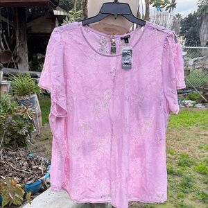 Torrid Soft Pink Lace Top